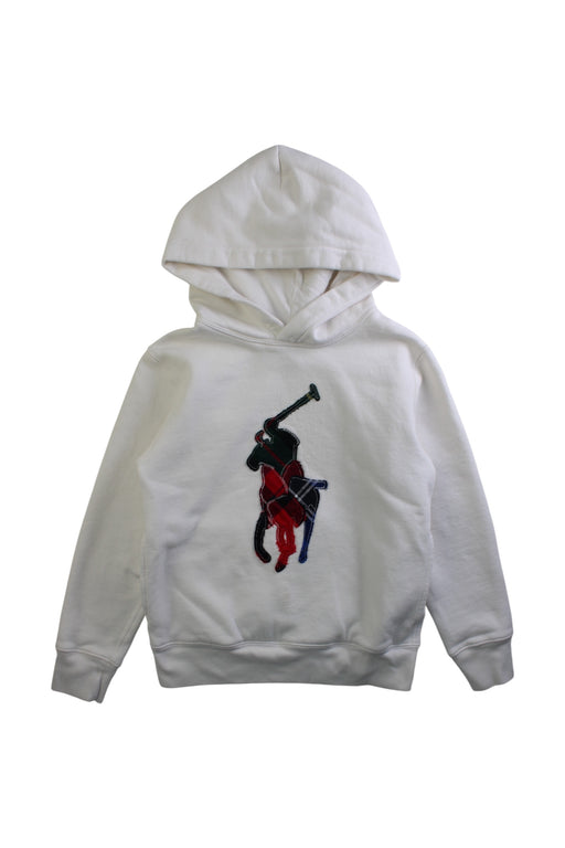 A White Hooded Sweatshirts from Polo Ralph Lauren in size 8Y for boy. (Front View)