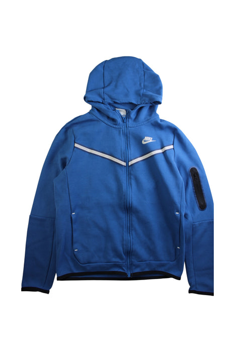 A Blue Hooded Sweatshirts from Nike in size 13Y for boy. (Front View)