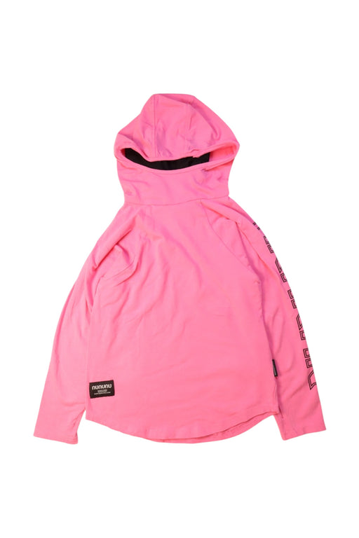 A Pink Hooded Sweatshirts from Nununu in size 6T for girl. (Front View)