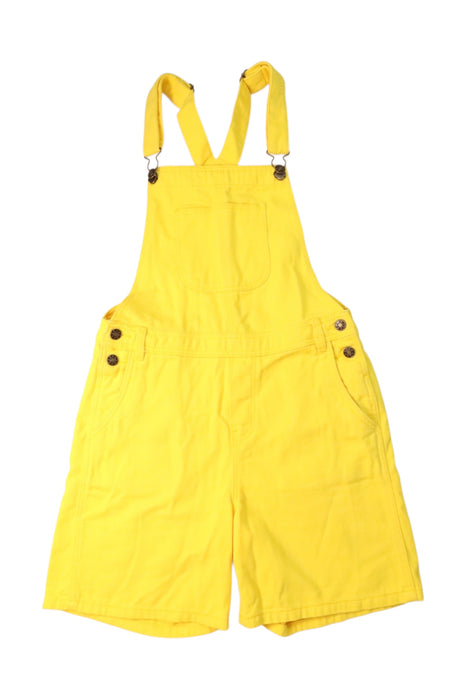 A Yellow Overall Shorts from Monoprix in size 12Y for girl. (Front View)