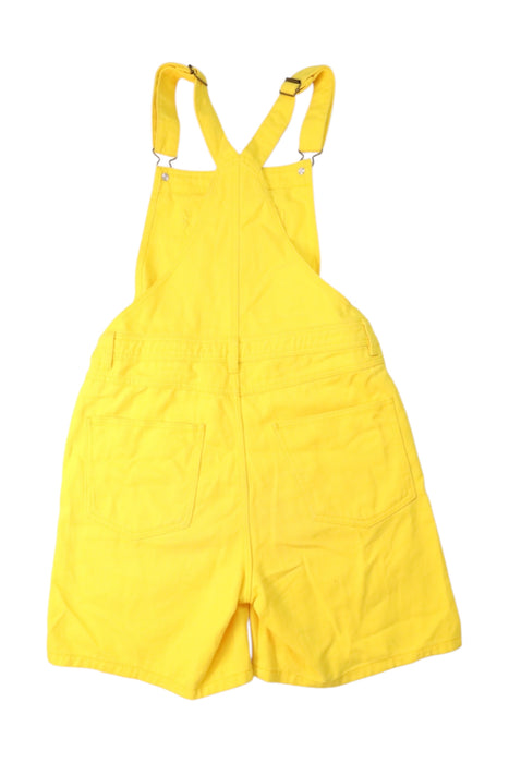 A Yellow Overall Shorts from Monoprix in size 12Y for girl. (Back View)
