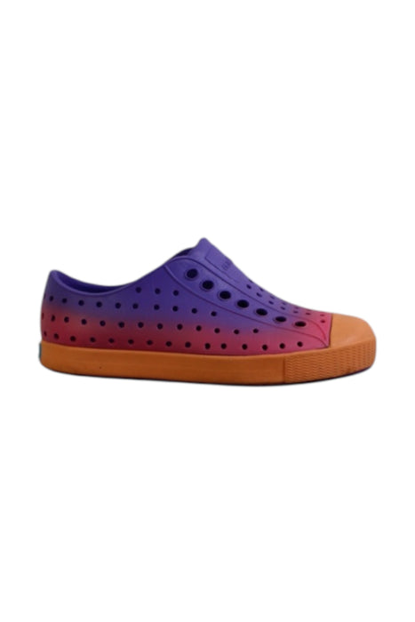 A Multicolour Slip Ons from Native Shoes in size 3T for neutral. (Front View)