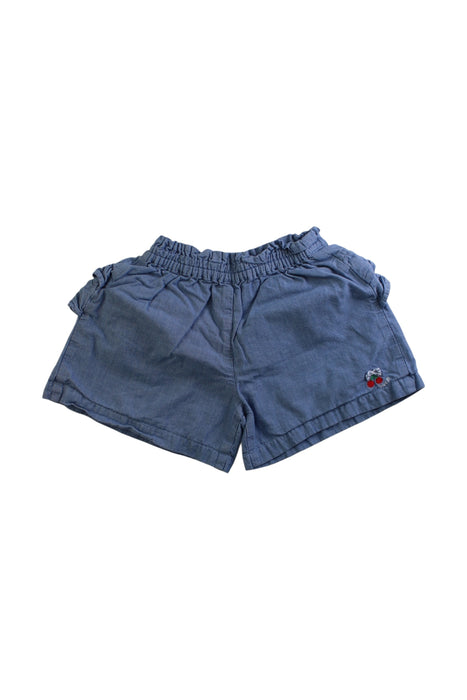 A Blue Shorts from Hot Biscuits Mikihouse in size 4T for girl. (Front View)