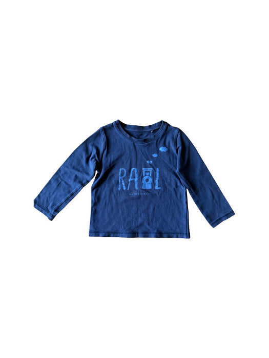 A Blue Long Sleeve T Shirts from bellybutton in size 12-18M for boy. (Front View)