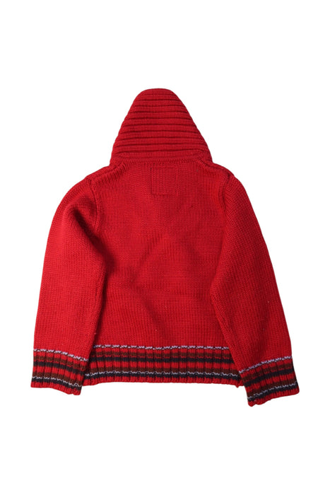 A Red Knit Sweaters from Jacadi in size 4T for boy. (Back View)