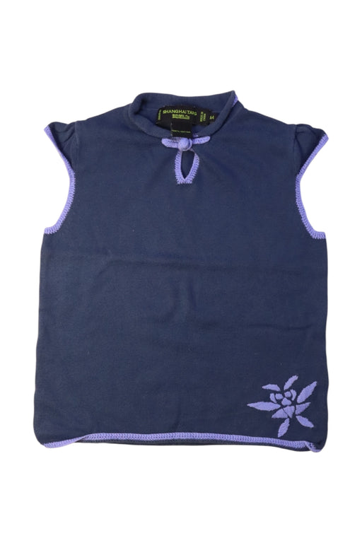 A Navy Sleeveless Tops from Shanghai Tang in size 4T for girl. (Front View)
