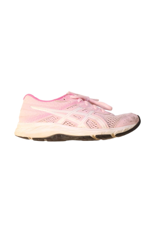 A Pink Sneakers from ASICS in size 7Y for girl. (Front View)