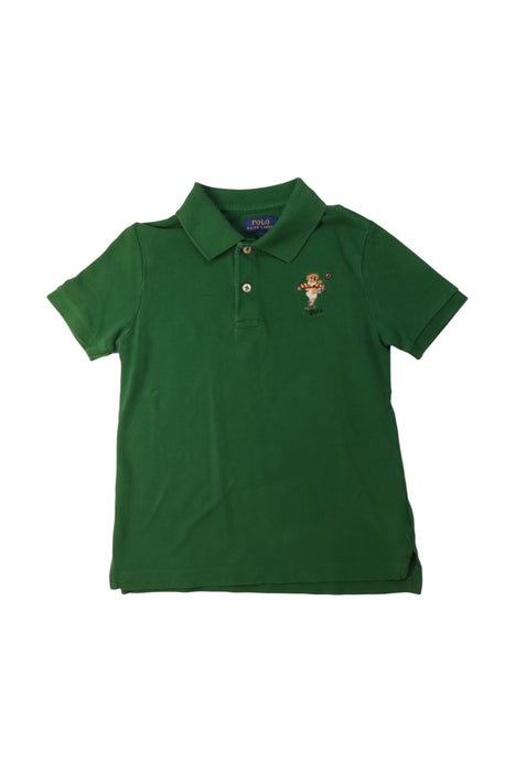 A Green Short Sleeve Polos from Polo Ralph Lauren in size 7Y for girl. (Front View)