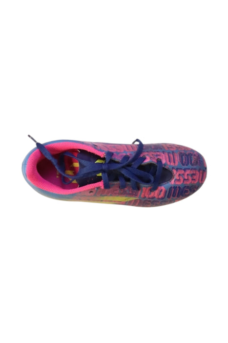 A Multicolour Cleats/Soccer Shoes from Adidas in size 6T for girl. (Front View)