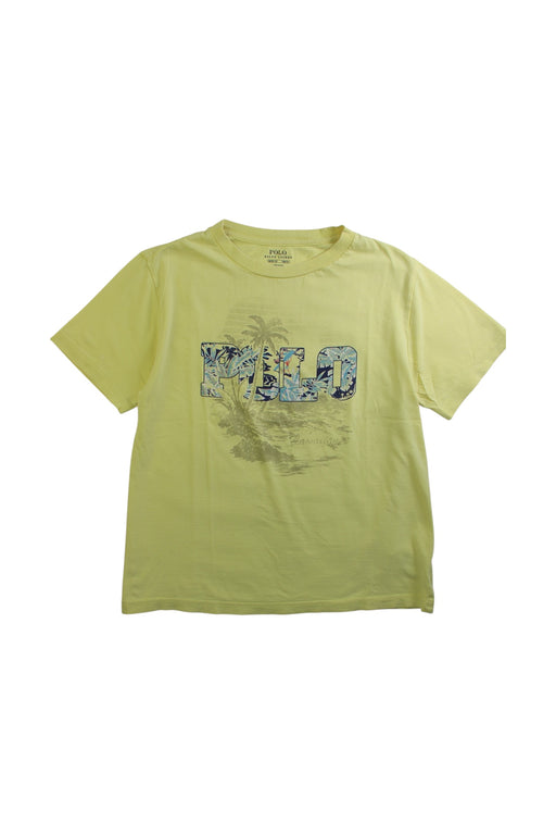 A Yellow Short Sleeve T Shirts from Polo Ralph Lauren in size 10Y for boy. (Front View)