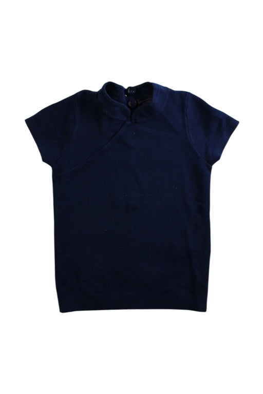 A Navy Short Sleeve Shirts from Shanghai Tang in size 2T for girl. (Front View)