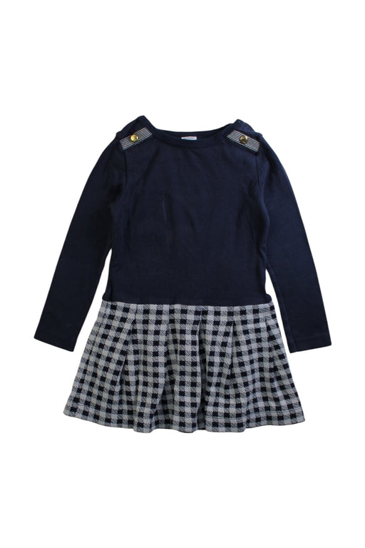 A Navy Long Sleeve Dresses from Petit Bateau in size 4T for girl. (Front View)