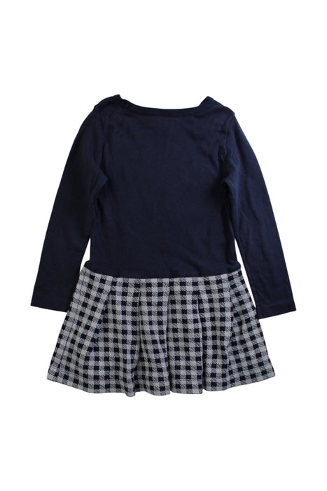 A Navy Long Sleeve Dresses from Petit Bateau in size 4T for girl. (Back View)