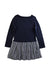 A Navy Long Sleeve Dresses from Petit Bateau in size 4T for girl. (Back View)