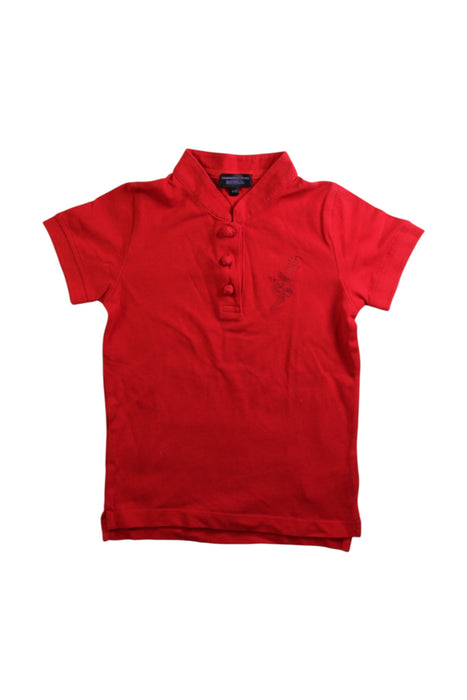 A Red Short Sleeve Polos from Shanghai Tang in size 4T for girl. (Front View)