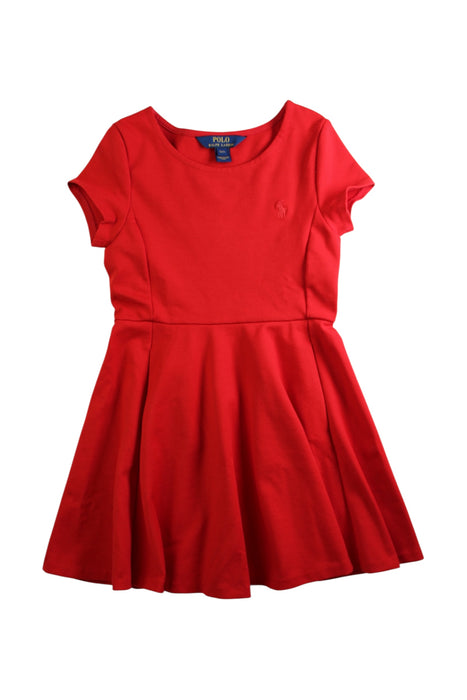 A Red Short Sleeve Dresses from Polo Ralph Lauren in size 7Y for girl. (Front View)