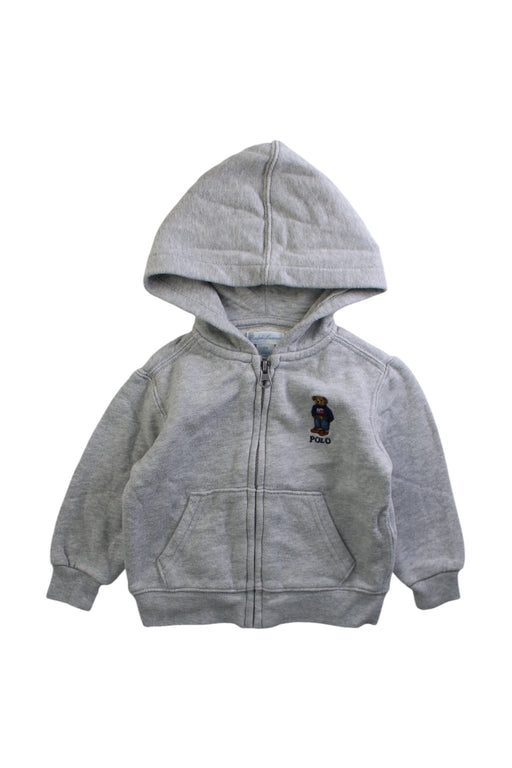 A Grey Zippered Sweatshirts from Ralph Lauren in size 6-12M for boy. (Front View)