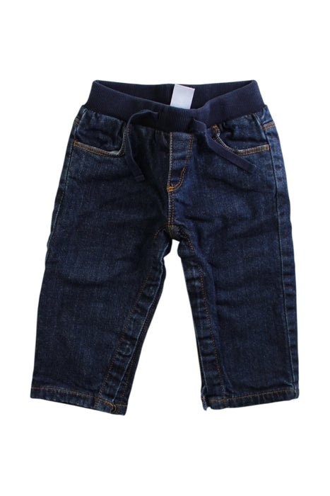 A Navy Jeans from Petit Bateau in size 6-12M for boy. (Front View)