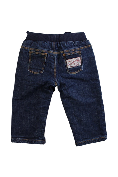 A Navy Jeans from Petit Bateau in size 6-12M for boy. (Back View)
