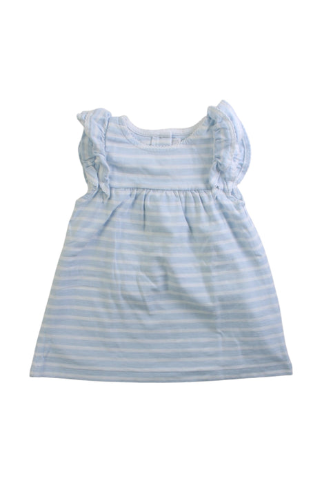 A Blue Sleeveless Tops from The Little White Company in size 3-6M for girl. (Front View)