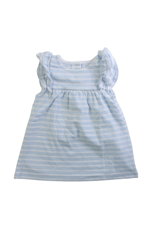 A Blue Sleeveless Tops from The Little White Company in size 3-6M for girl. (Front View)