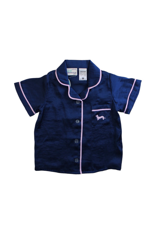 A Navy Pyjama Sets from Peter Alexander in size 12-18M for girl. (Front View)