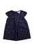 A Navy Short Sleeve Dresses from The Little White Company in size 6-12M for girl. (Front View)