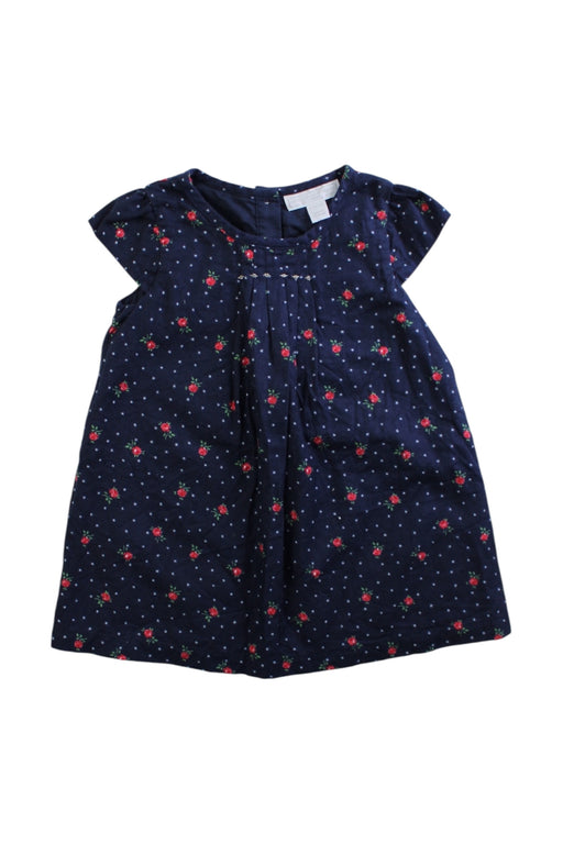 A Navy Short Sleeve Dresses from The Little White Company in size 6-12M for girl. (Front View)