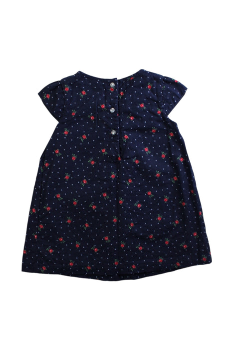 A Navy Short Sleeve Dresses from The Little White Company in size 6-12M for girl. (Back View)