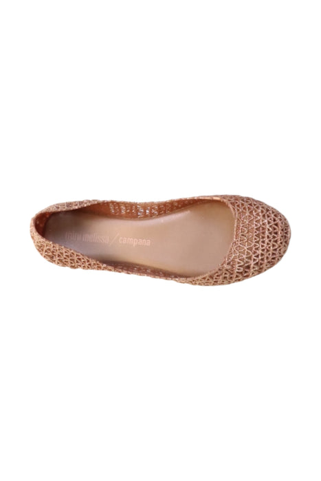 A Peach Flats from Mini Melissa in size 7Y for girl. (Front View)