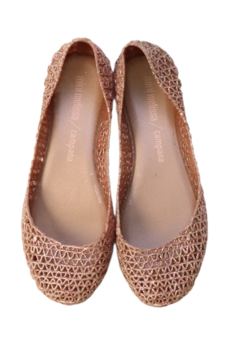 A Peach Flats from Mini Melissa in size 7Y for girl. (Back View)