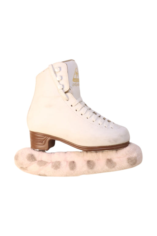 A White Ski Boots from Jackson Ultima in size 10Y for girl. (Front View)