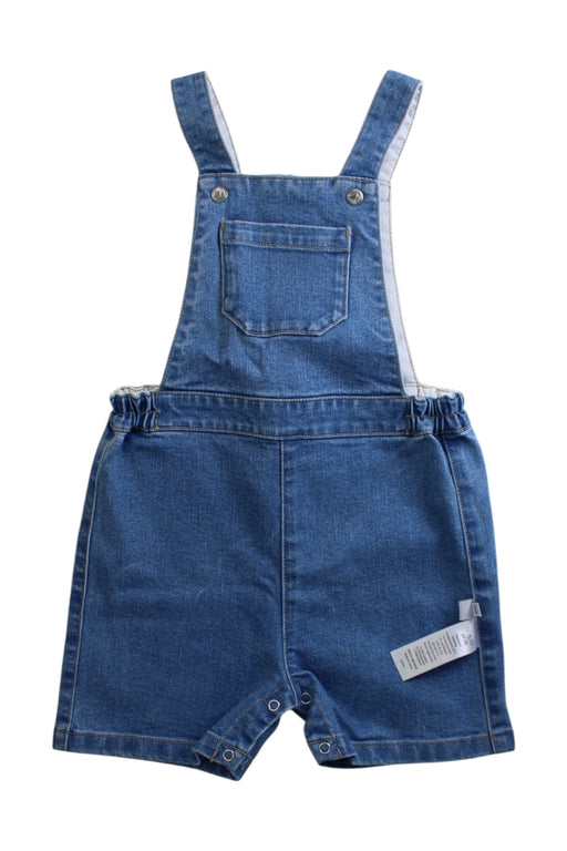 A Blue Overall Shorts from Petit Bateau in size 12-18M for boy. (Front View)