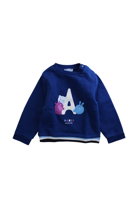A Navy Crewneck Sweatshirts from Petit Bateau in size 3T for boy. (Front View)