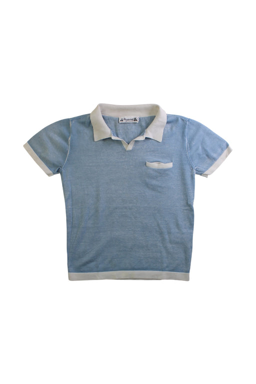 A Blue Short Sleeve Polos from Bonpoint in size 6T for girl. (Front View)