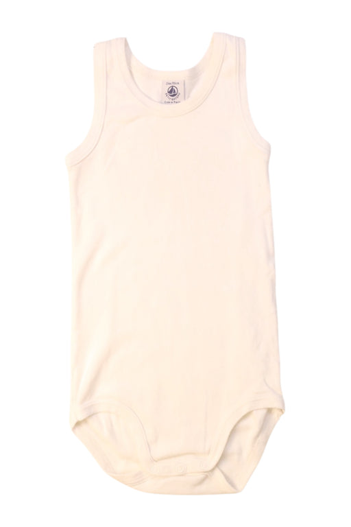 A Ivory Sleeveless Bodysuits from Petit Bateau in size 2T for girl. (Front View)