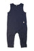 A Navy Long Overalls from Mori in size 6-12M for girl. (Front View)