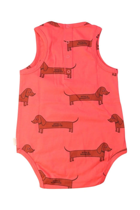 A Red Sleeveless Bodysuits from Tinycottons in size 12-18M for girl. (Back View)