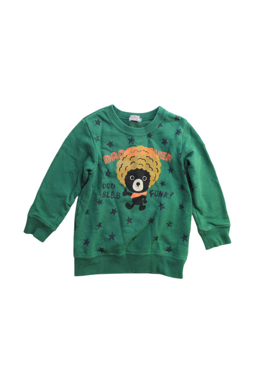 A Green Crewneck Sweatshirts from Double B Mikihouse in size 3T for boy. (Front View)