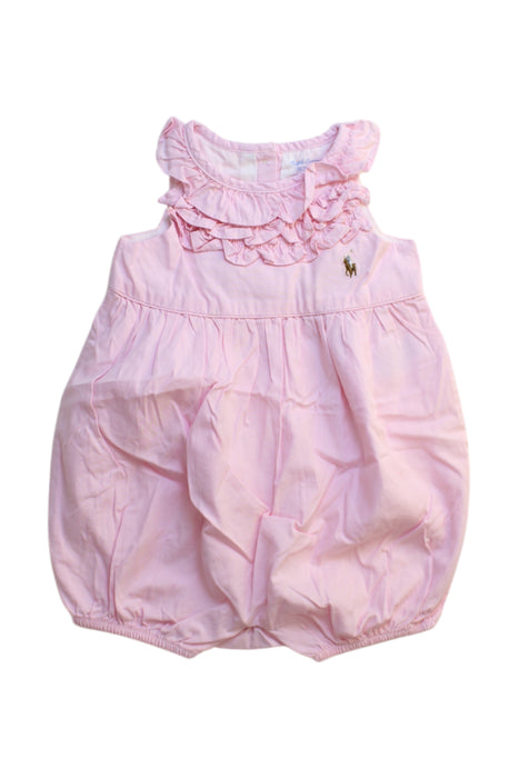 A Pink Sleeveless Rompers from Ralph Lauren in size 6-12M for girl. (Front View)
