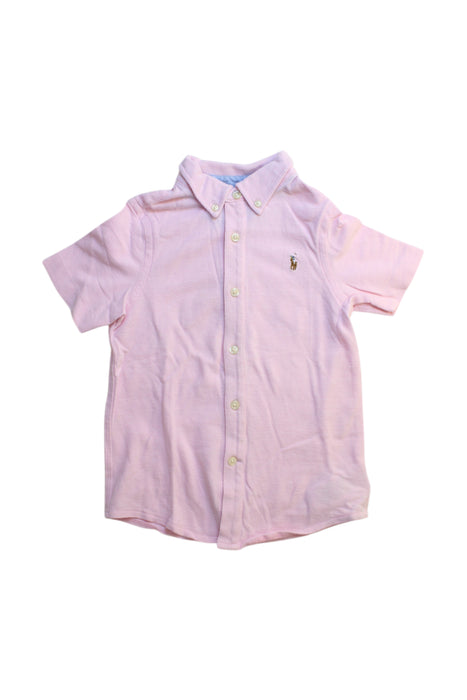 A Pink Short Sleeve Shirts from Polo Ralph Lauren in size 5T for girl. (Front View)