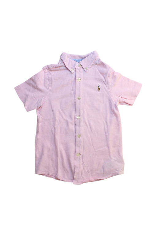 A Pink Short Sleeve Shirts from Polo Ralph Lauren in size 5T for girl. (Front View)