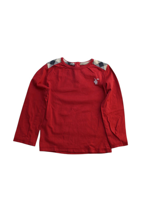 A Red Long Sleeve Tops from Burberry in size 2T for girl. (Front View)