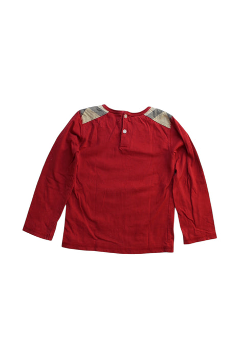 A Red Long Sleeve Tops from Burberry in size 2T for girl. (Back View)
