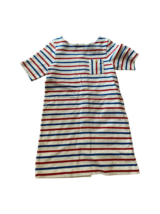 A Red Short Sleeve Dresses from Petit Bateau in size 6T for girl. (Front View)
