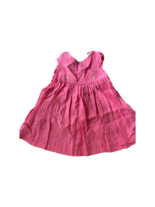 A Pink Sleeveless Dresses from Petit Bateau in size 6T for girl. (Front View)