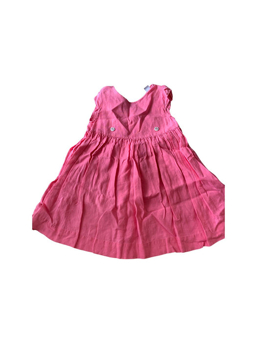 A Pink Sleeveless Dresses from Petit Bateau in size 6T for girl. (Front View)