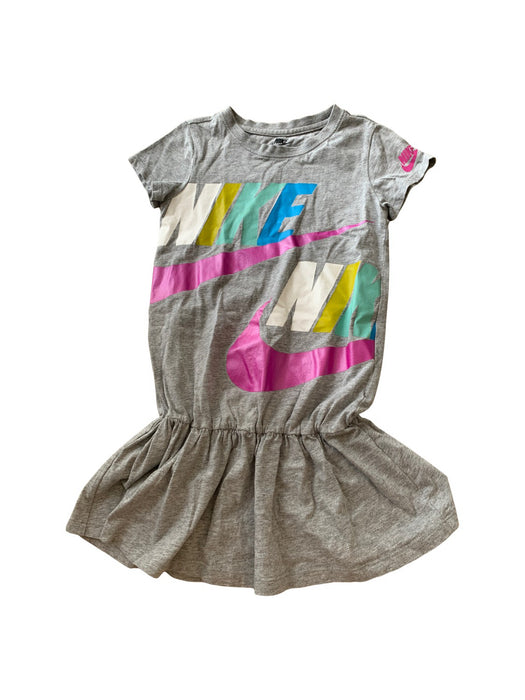 A Grey Short Sleeve Dresses from Nike in size 6T for girl. (Front View)