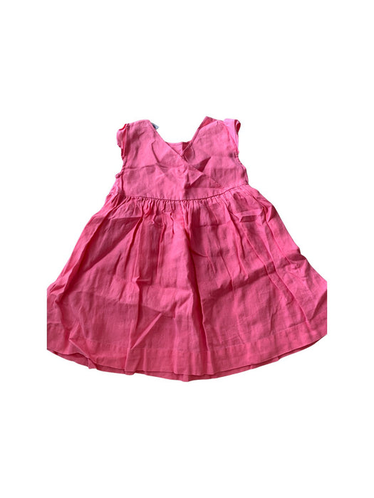 A Pink Sleeveless Dresses from Petit Bateau in size 6T for girl. (Back View)