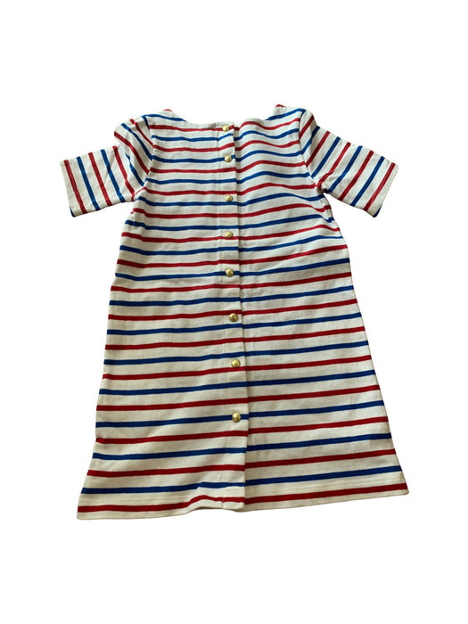 A Red Short Sleeve Dresses from Petit Bateau in size 6T for girl. (Back View)